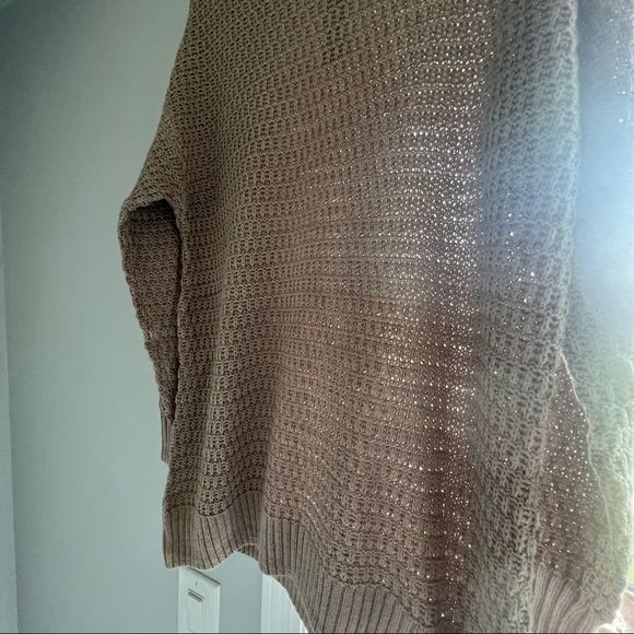 Nwt Textured Cotton-Blend Tunic crewneck Sweater for Women, NWT, Taupe - Picture 4 of 7
